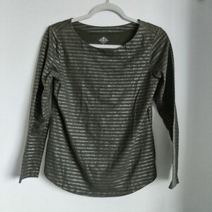 St. John's Bay Gray Fitted Long Sleeve Tee